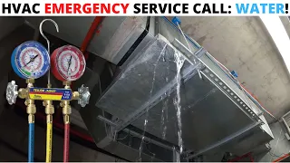 HVAC Emergency Service Call: Air Conditioner Leaking Water (AC Drain Line Clogged)