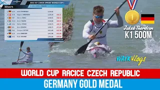 k1 Men 500m Final A | Jakob Thordsen CHAMPION | World Cup Racice Czech Republic 2022 | WAYkVlogs