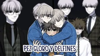 Pez globo y delfines(Manhua)