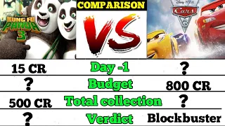 Kung fu panda 3 vs Cars 3 movie box office collection comparison।।