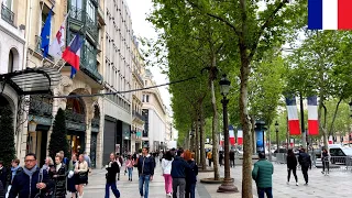 🇫🇷☀️【HDR 4K】Paris Walk - Champs Elysée to Louvre via Concorde & Tuileries (May 2024) | Olympic City