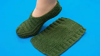 Simple knitted slippers for beginners - a detailed tutorial!