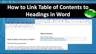 How to Link Table of Contents to Headings in Word