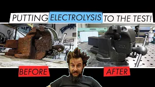 Putting Electrolysis To The Test! | Rusty Vice Restoration