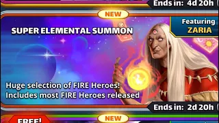 Empires & Puzzles - Fire Superelemental and 3 Kingdom Summon and