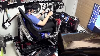R-craft motion simulator with VR - Dirt Rally play