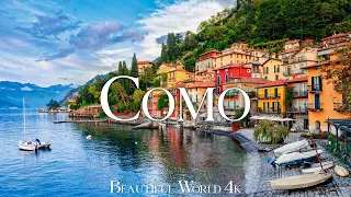 Lake Como 4K Amazing Aerial Film - Calming Piano Music - Amazing Nature