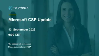 TD SYNNEX & Microsoft Monthly Update - September