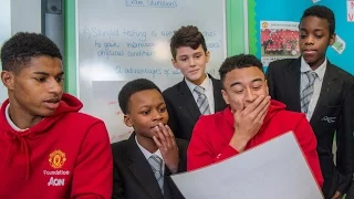 Marcus Rashford and Jesse Lingard learn more about Manchester United Foundation partner schools