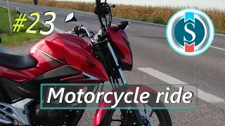 Motorcycle ride #23 - Onboard stabilized video - Honda CB125F