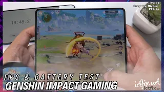 Samsung Galaxy Z Fold 5 Genshin Impact Gaming test | Snapdragon 8 Gen 2 for Galaxy, 120Hz Display