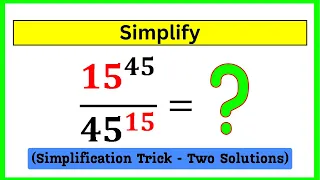 🔴A Beautiful Exponent Simplification | Best Trick | Two Solutions