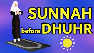 How to pray Sunnah before Dhuhr for woman (beginners) - with Subtitle