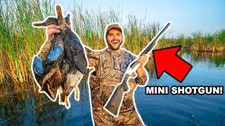 IMPOSSIBLE Duck Hunting CHALLENGE with the WORLD'S SMALLEST SHOTGUM (Limited Out!) CATCH CLEAN COOK