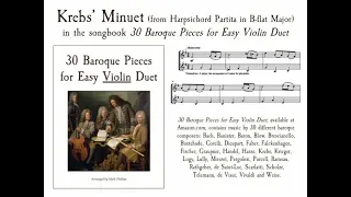 Krebs’ Minuet in G Minor (from Harpsichord Partita in B-flat Major) for violin duet