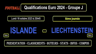 ISLANDE - LIECHTENSTEIN : qualifications Euro 2024 Groupe J - Football - 8ème journée - 16/10/2023