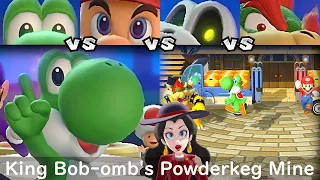 Super Mario Party Yoshi vs Mario vs Dry Bones vs Bowser #97 King Bob omb's Powderkeg Mine