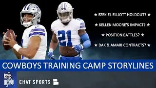 Cowboys Training Camp Storylines: Zeke Holdout, Kellen Moore, Travis Frederick & New Deal For Dak