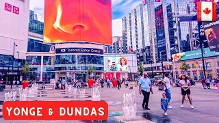 🔴 [4k] 🇨🇦 Walk on Yonge & Dundas Square, Toronto Eaton Centre, Yonge Street, Canada - July 11, 2022