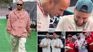 F1 Driver Arrivals at #SpanishGP |Neymar Jr joking with Lewis Hamilton & Charles Leclerc