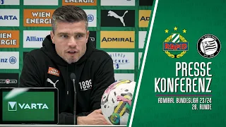 Pressekonferenz nach dem Spiel gegen Sturm in Wien