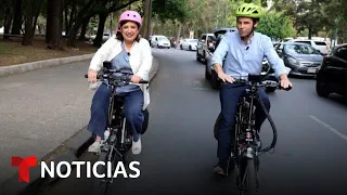 Xóchitl Gálvez es amante de la bici. Nos subimos con ella a una y esto dijo | Noticias Telemundo