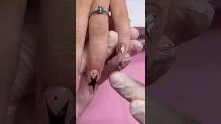 Pink chrome star nail art tutorial on a gel x nail set 💖✨