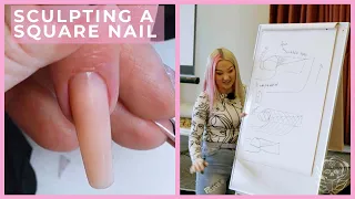 How To Sculpt A Square Acrylic Nail | Back to Basics Nail Tutorial