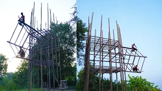 Build The Tallest Incredible Bamboo Resort Using Hand Tools [Part 1]