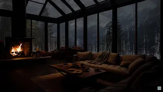 Rain Sounds ASMR | Soothing Rhythm Of The Rain Sounds For Sleeping At Night with Cozy Fireplace🔥