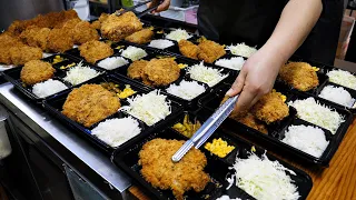 so delicious!! Korean Cheese Pork Cutlet overflowing with cheese / korean street food