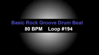Rock Groove Drum Beat 80 BPM Drum Tracks For Bass Guitar Loop