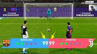 PES 2020 | BARCELONA vs JUVENTUS | Longest Penalty Shootout Ever | Ronaldo vs Messi