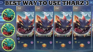 BEST WAY TO USE THARZ SKILL 3 | BEST COMMANDER IN MAGIC CHESS 2024 | MLBB BEST TIPS AND TRICKS
