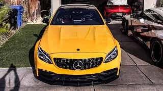 Mercedes C63s AMG Coupe Carbon Fiber Aero Package 20 Inch Forged Wheels Michelin PS4 Tires