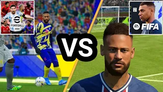 EFOOTBALL 2022 MOBILE VS FIFA 22 MOBILE 😱 !! GOALS & CELEBRATIONS COMPARISON [Gameplay]