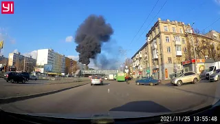 Пожар в Днепре пр. Слобожанский 1