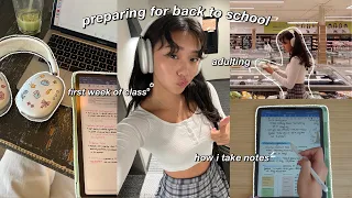 STUDY VLOG | preparing for back to school: first week of classes, how to take notes & cafe studying