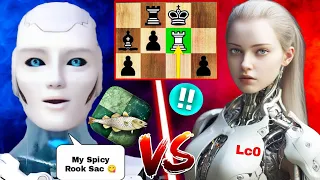 Stockfish (4K Elo) BRILLIANTLY SACRIFICED HIS ROOK Against New LeelaZero (4K Elo) | Chess | AI