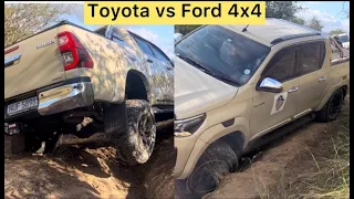 Umdlalo wezimoto ezintabeni Toyota vs Ford 4x4