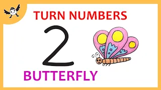 How To Draw a BUTTERFLY Using Number 2 – Very Easy and Fun Doodle Art for Kids