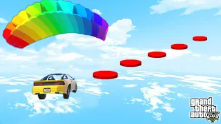 700.777% IMPOSSIBLE Parachute Car Parkour Race in GTA 5!