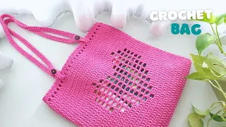 🧶Wonderful Crochet Heart Bag | Crochet Tote Bag with Heart | ViVi Berry Crochet