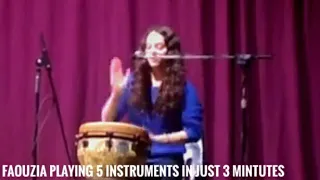 Faouzia playing 5 instruments in just 3 minutes😱| Multi- instrument performance by Faouzia