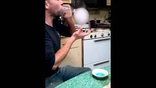 Blowing smoke bubbles