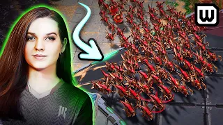 Scarlett's MASS ZERGLING rush! StarCraft 2