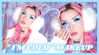 On essaie le Makeup "I'M COLD" de TIKTOK + Look Bleu Glacé héhé 🥶❄️