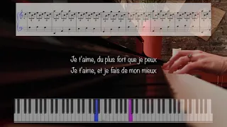 Grand Corps Malade & Camille Lellouche: MAIS JE T'AIME [PIANO KARAOKE] Tutorial, Partition & Paroles