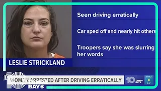 Woman arrested for DUI after sideswiping barrier on I-275 in Tampa