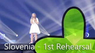 Junior Eurovision 2015 Slovenia: Lina Kuduzovic - Prva Ljubezen (1st Rehearsal)